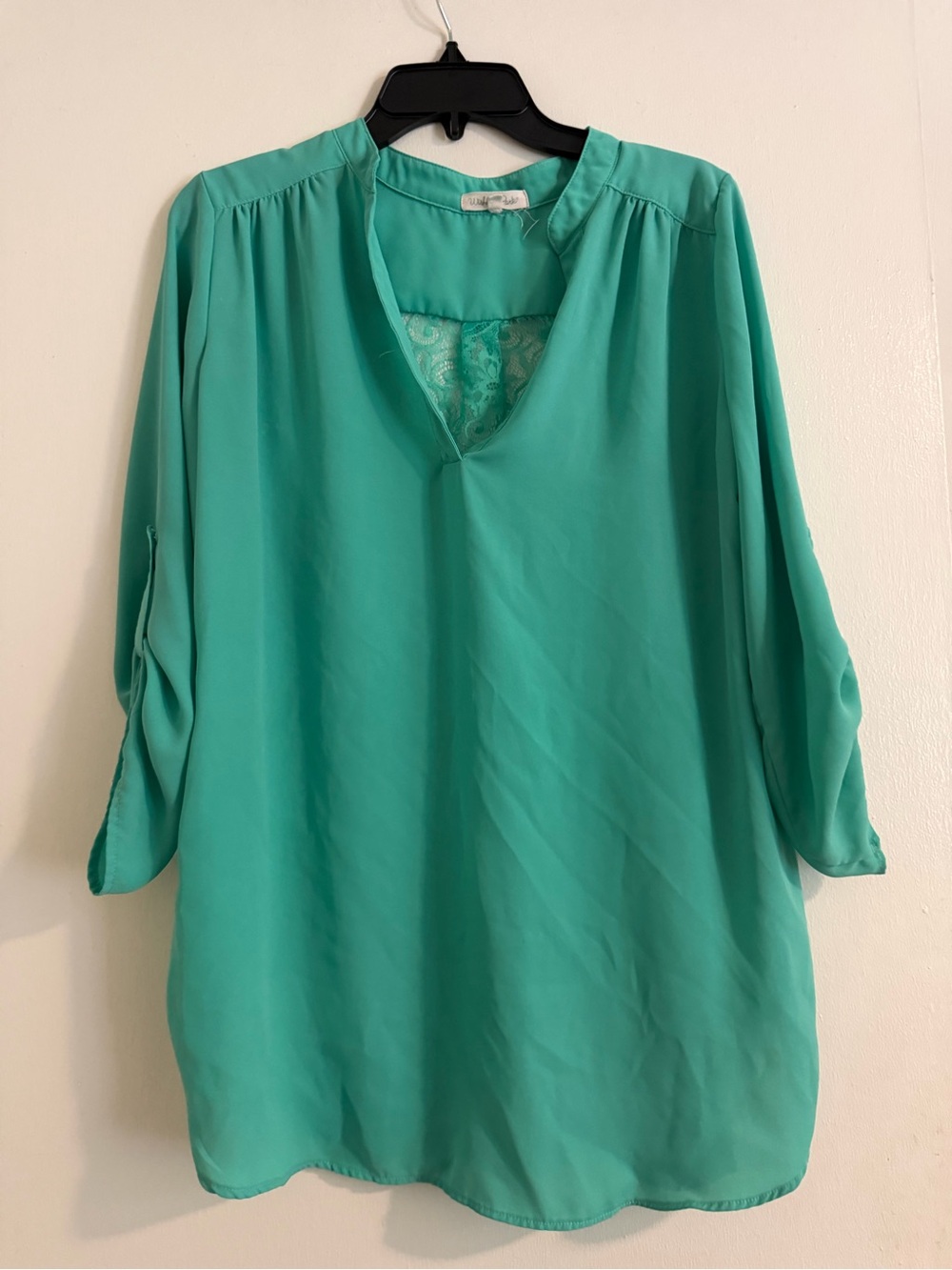Women's Teal V-Neck Blouse